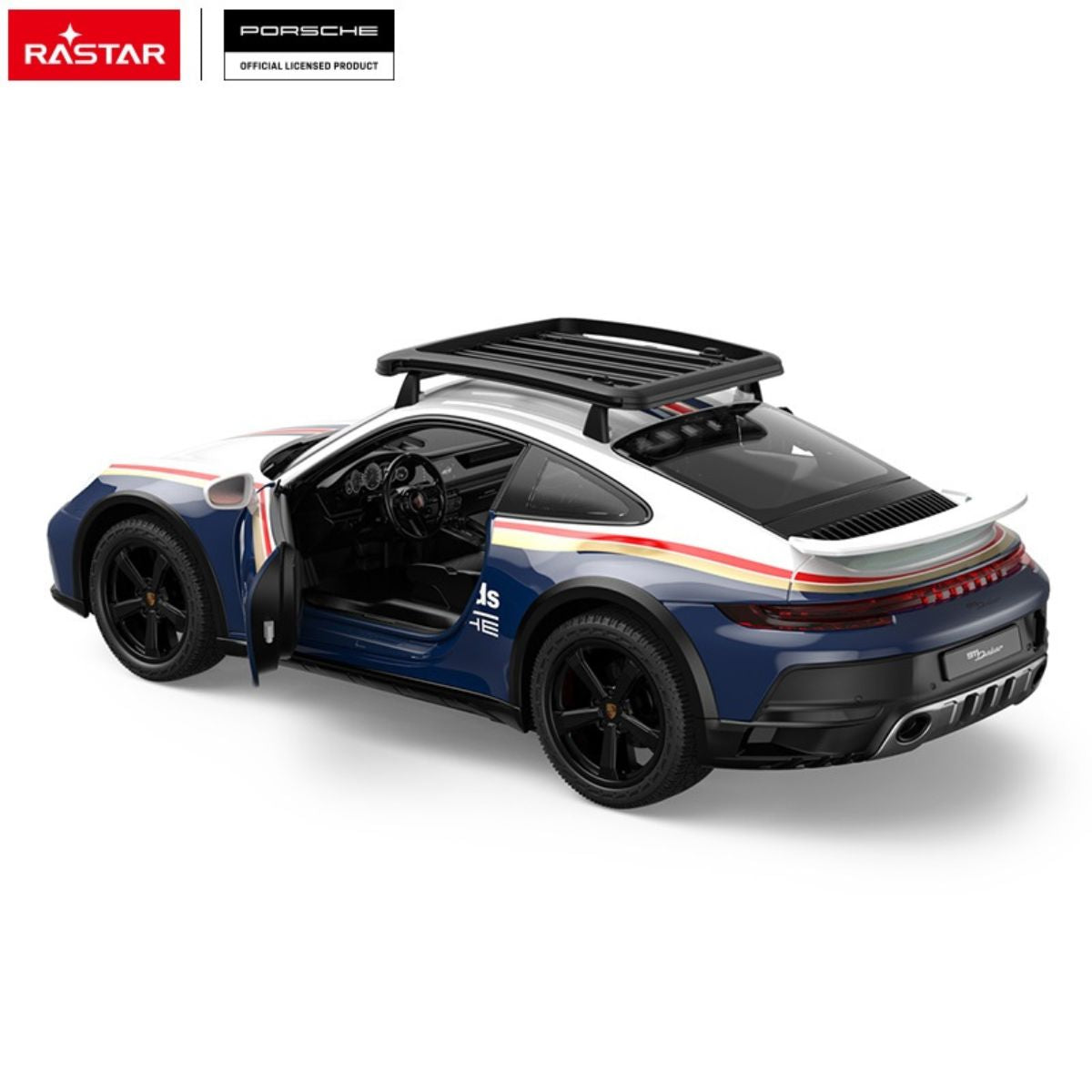 Đồ Chơi Xe Điều Khiển 1:14 Porsche 911 Dakar Performance Mở Được Cửa Xanh Dương RASTAR R10131