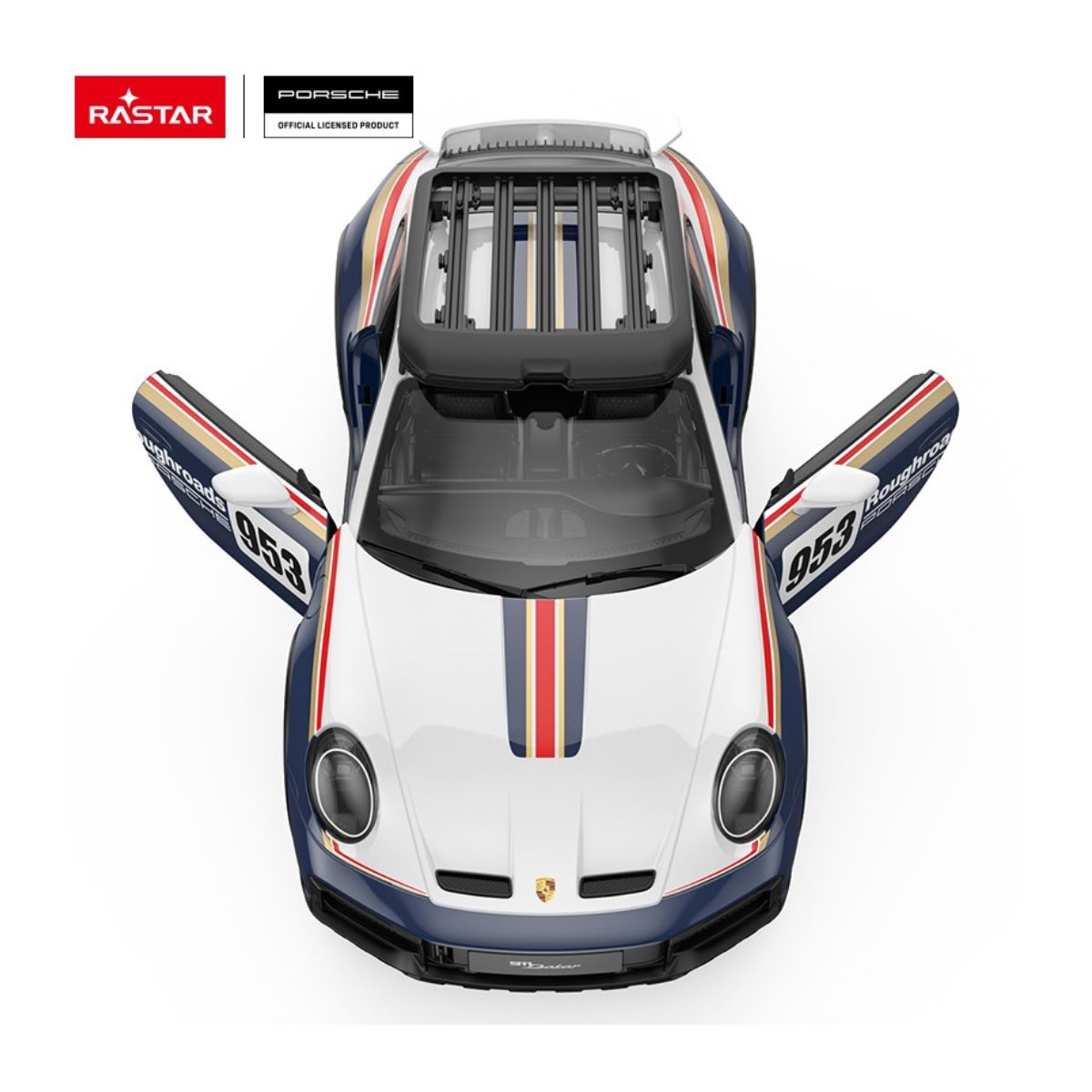 Đồ Chơi Xe Điều Khiển 1:14 Porsche 911 Dakar Performance Mở Được Cửa Xanh Dương RASTAR R10131