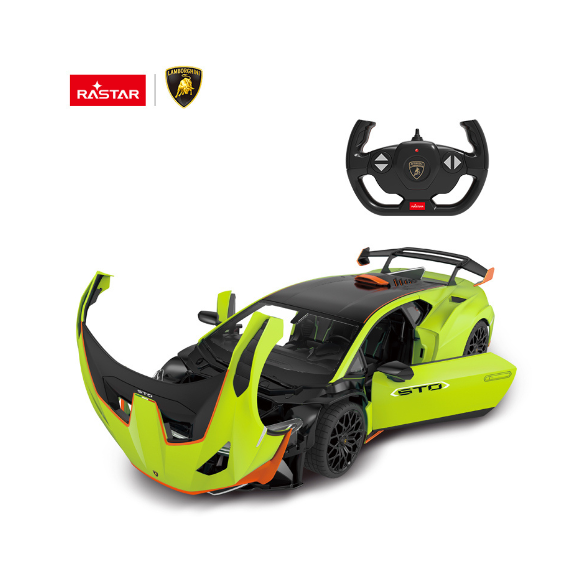 Xe R/C 1:14 Lamborghini Huracan Sto Mở Cửa Bằng Tay Xanh Lá RASTAR R98700-GRN
