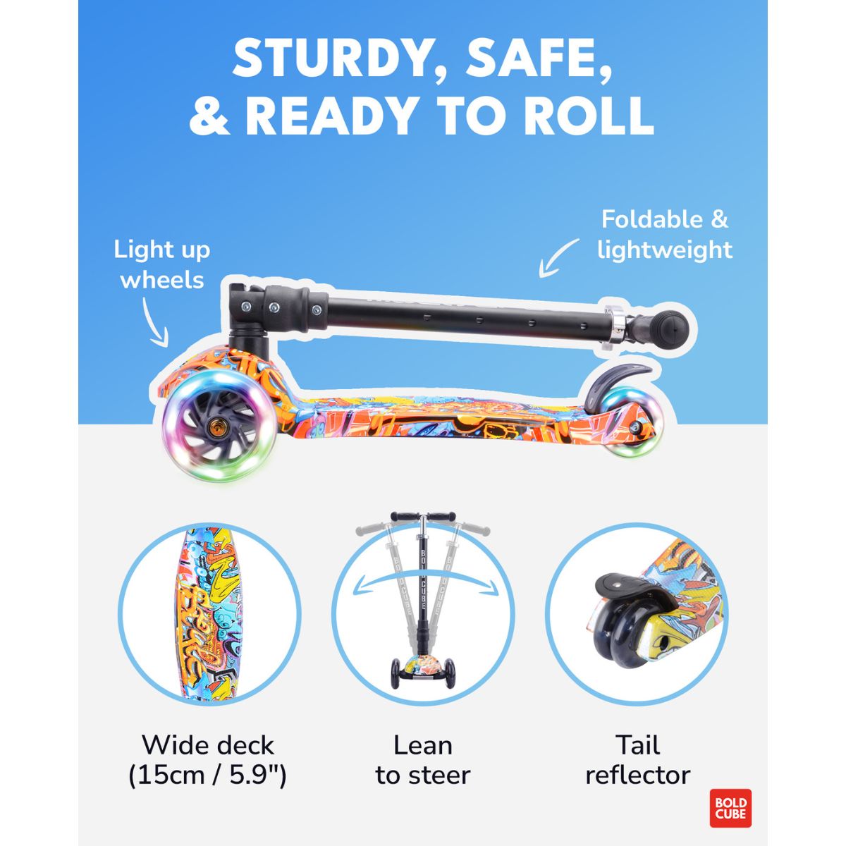 Xe Scooter 3 Bánh Boldcube Lớn Họa Tiết Đường Phố SCOOTER SKY026
