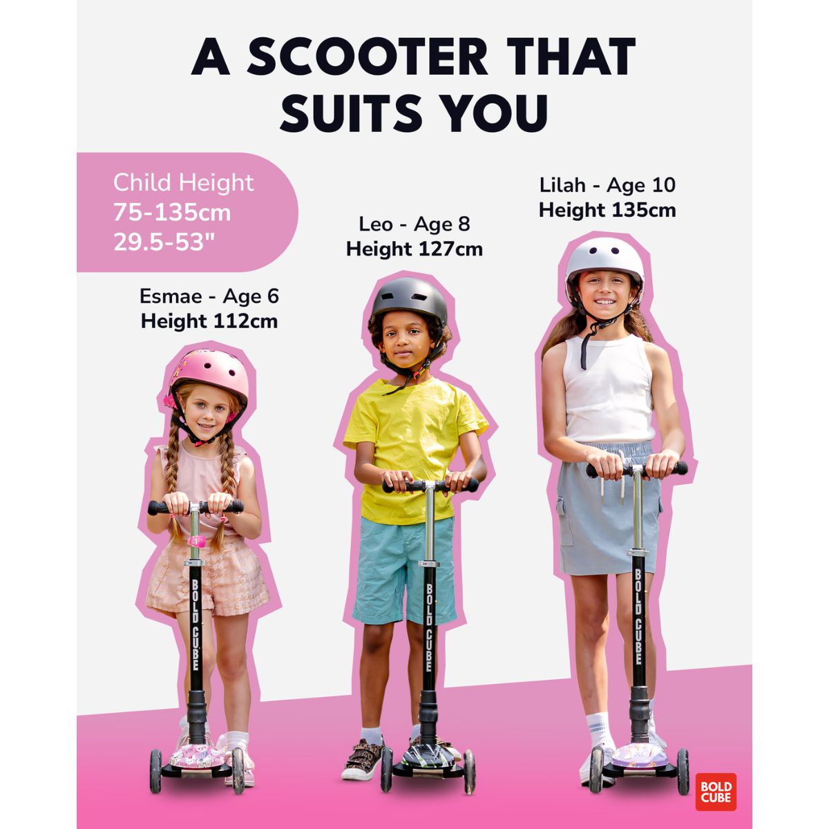 Xe Scooter 3 Bánh Boldcube Lớn Họa Tiết Mèo Hồng SCOOTER SKY027