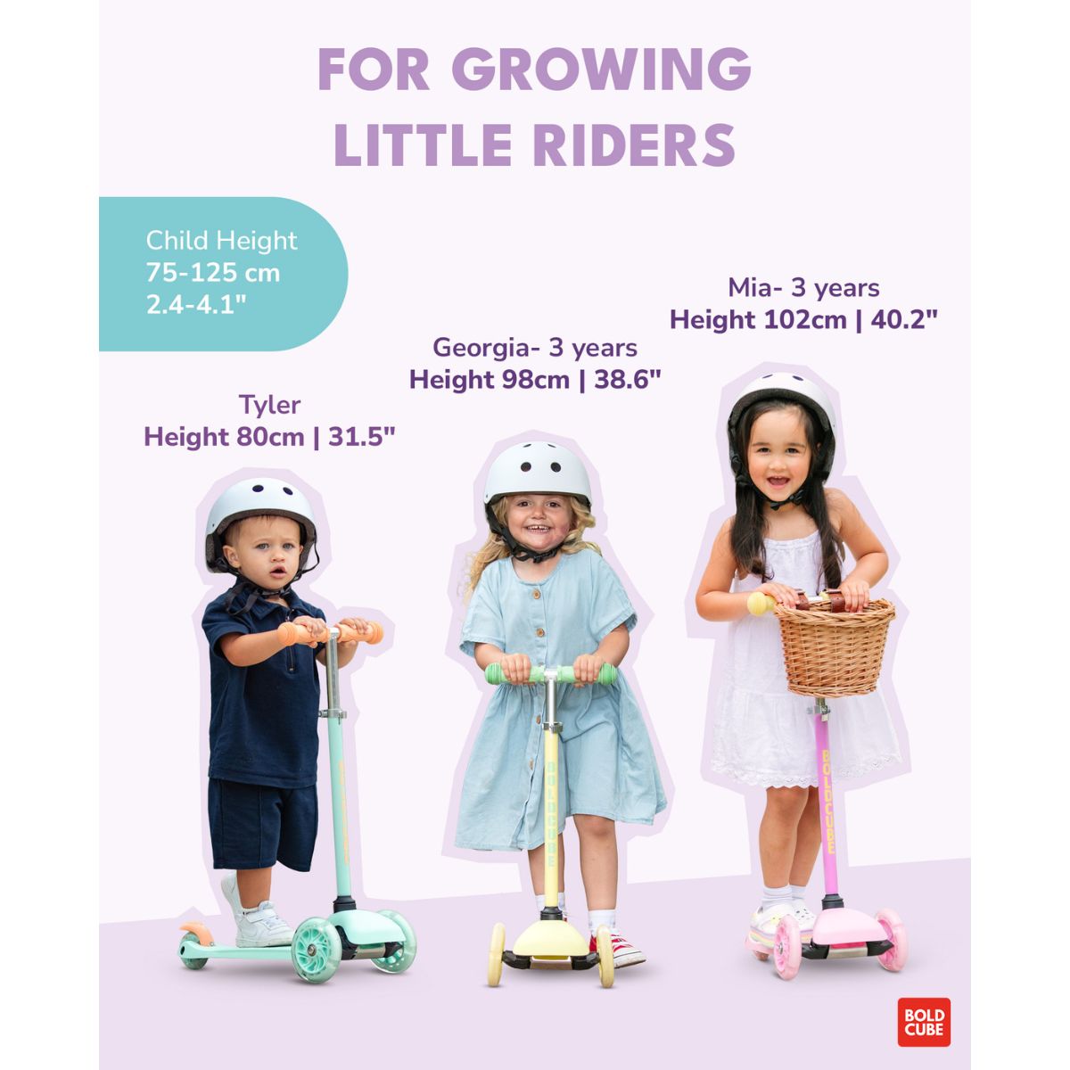 Xe Scooter 3 Bánh Boldcube Teeny Màu Tím SCOOTER SKY006