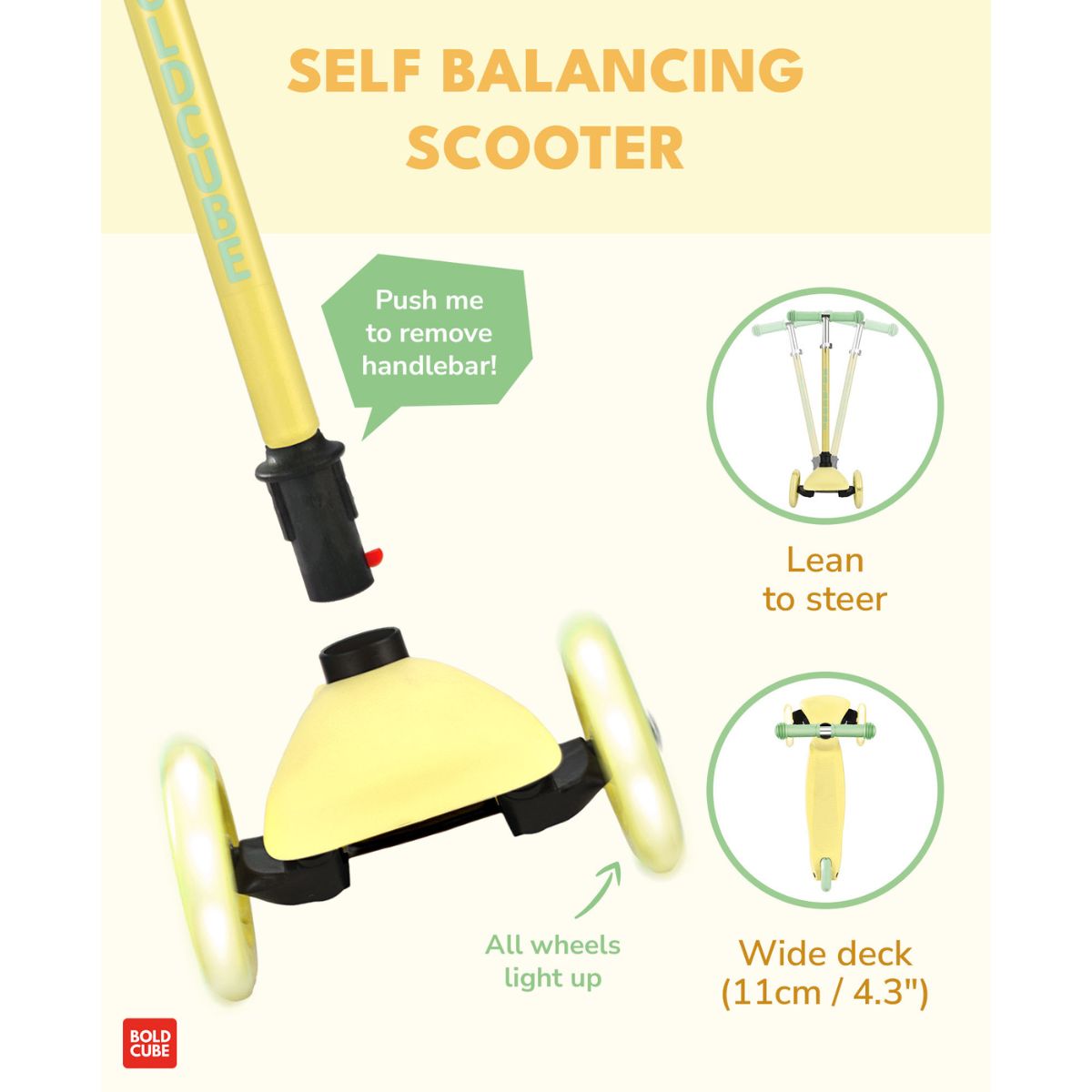 Xe Scooter 3 Bánh Boldcube Teeny Màu Vàng SCOOTER SKY005