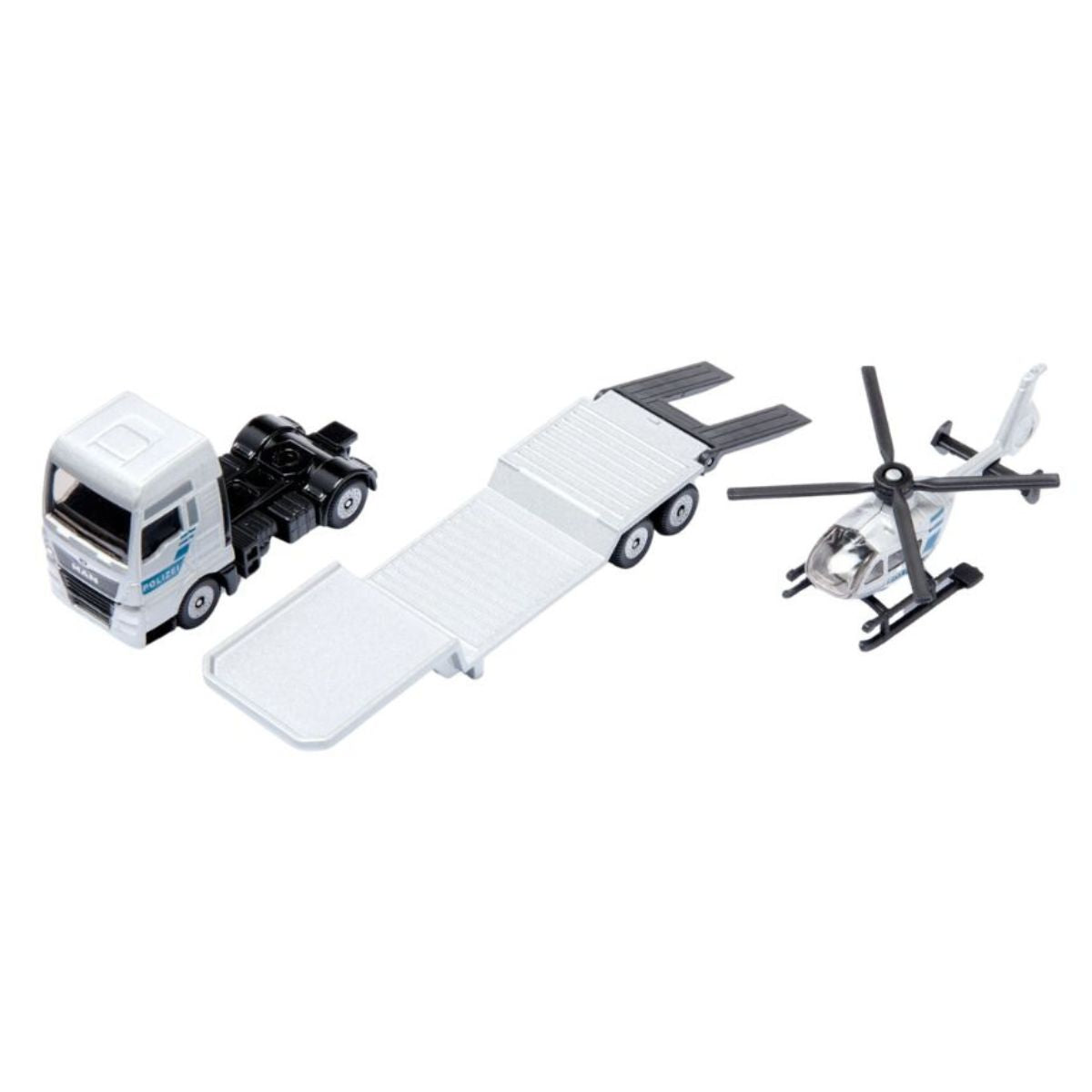 Đồ Chơi Xe Tải Man Truck Chở Trực Thăng Cảnh Sát SIKU 1759